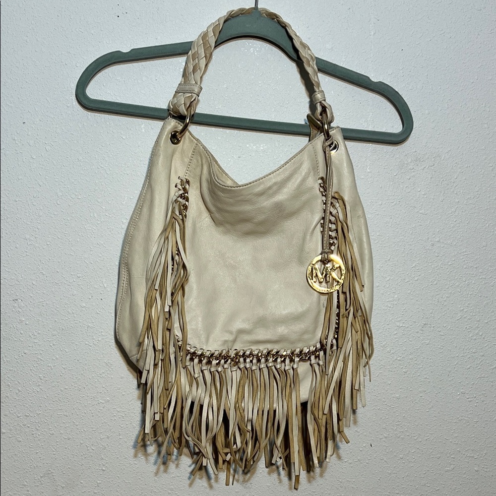 Michael Kors Vienna Fringe Leather Hobo Slouchy Purse Western Festival